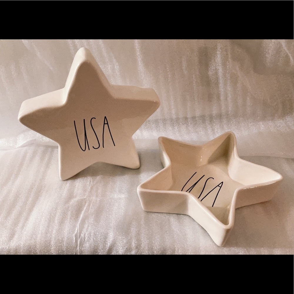 Rae Dunn USA Star Sign Tray Set of 2 New - Picture 2 of 4